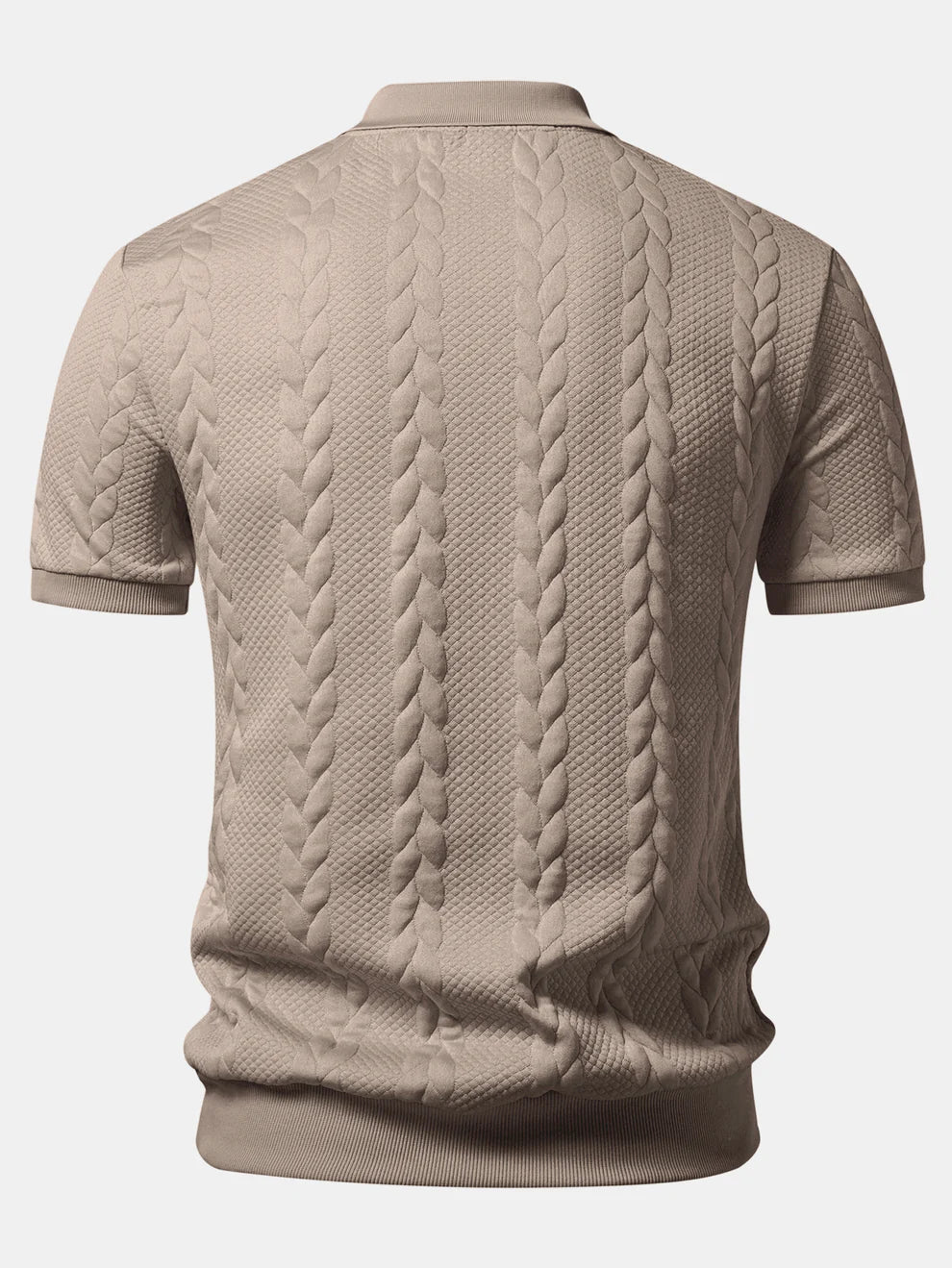 Polo de cuello en V de jacquard retorcido