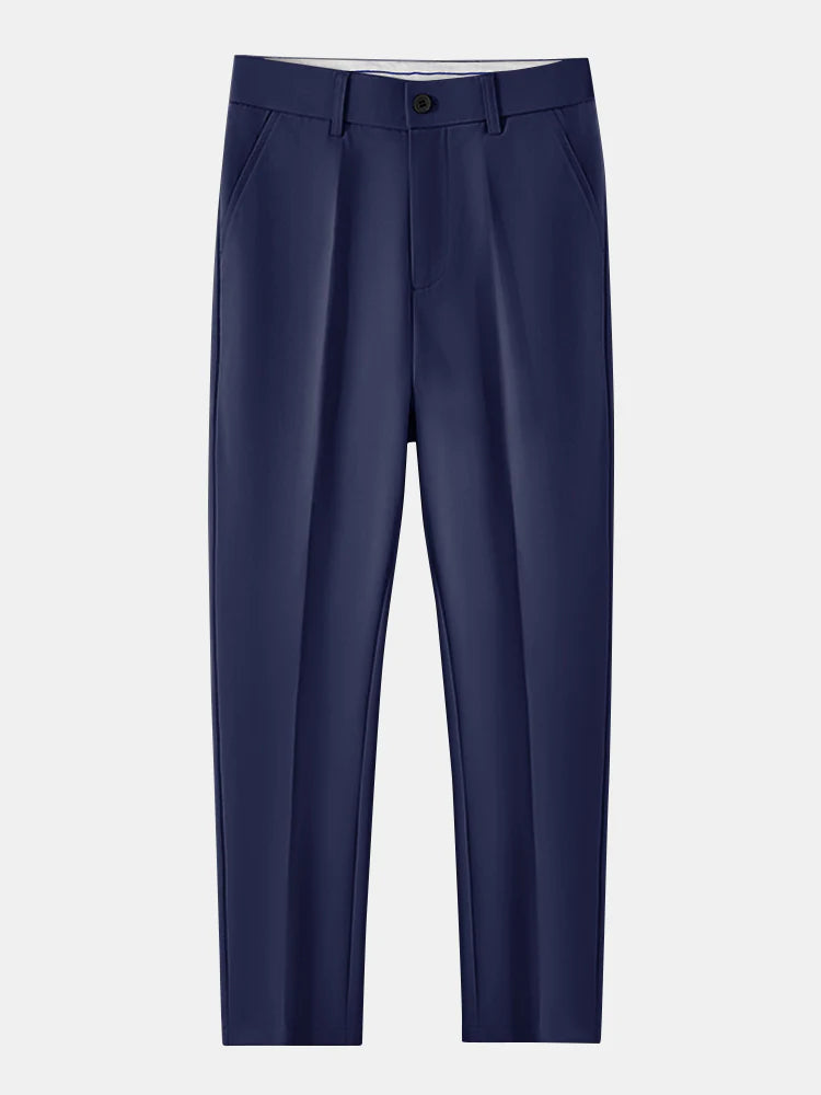 Polo de punto con cuello Johnny acanalado y ribete en contraste & pantalones ajustados de pierna cónica