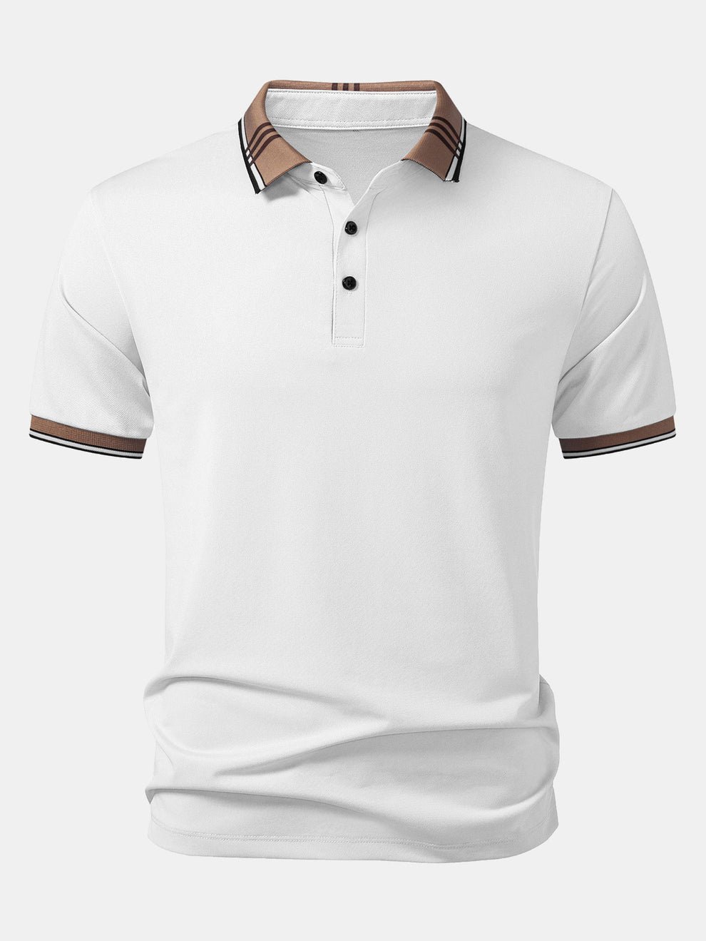 Polo con cuello a rayas en contraste