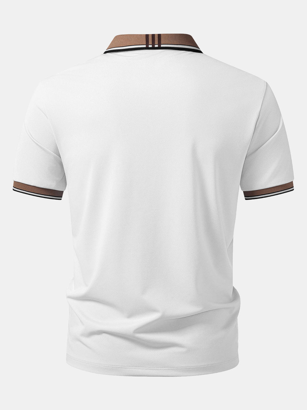 Polo con cuello a rayas en contraste