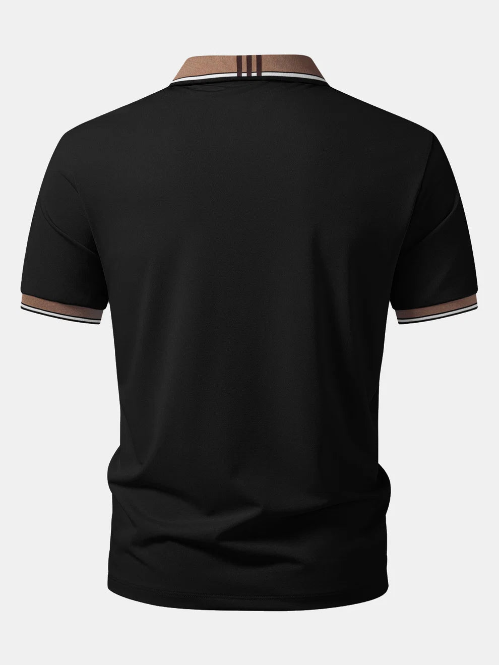 Polo con cuello a rayas en contraste