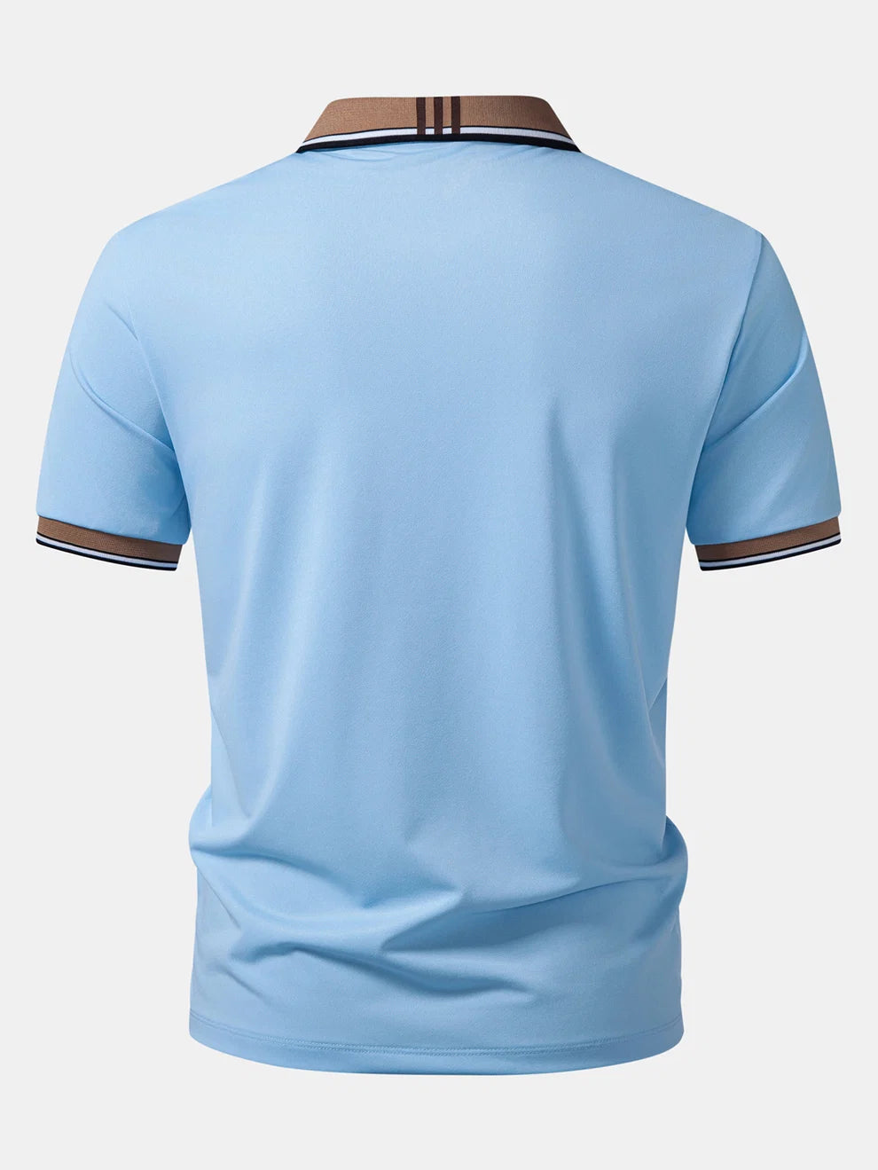 Polo con cuello a rayas en contraste