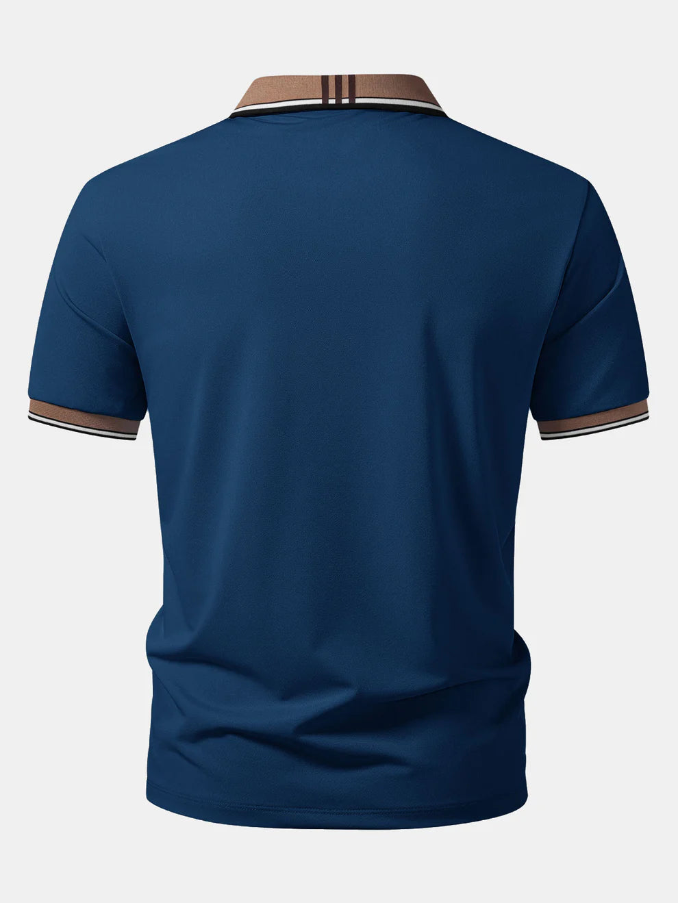 Polo con cuello a rayas en contraste