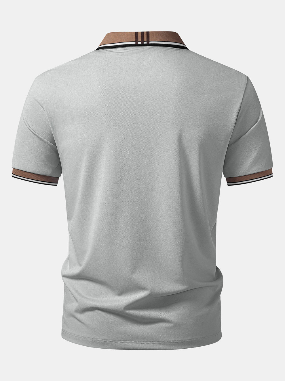 Polo con cuello a rayas en contraste