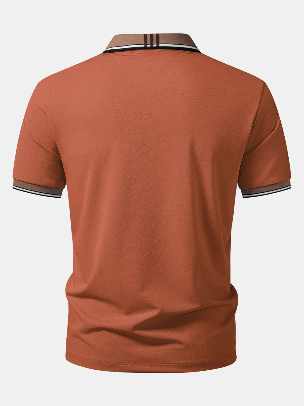 Polo con cuello a rayas en contraste