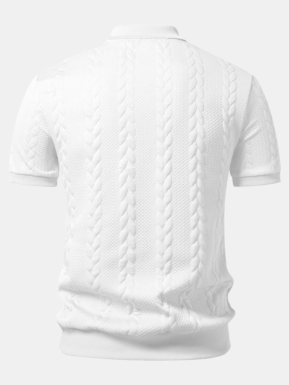 Polo de cuello en V de jacquard retorcido