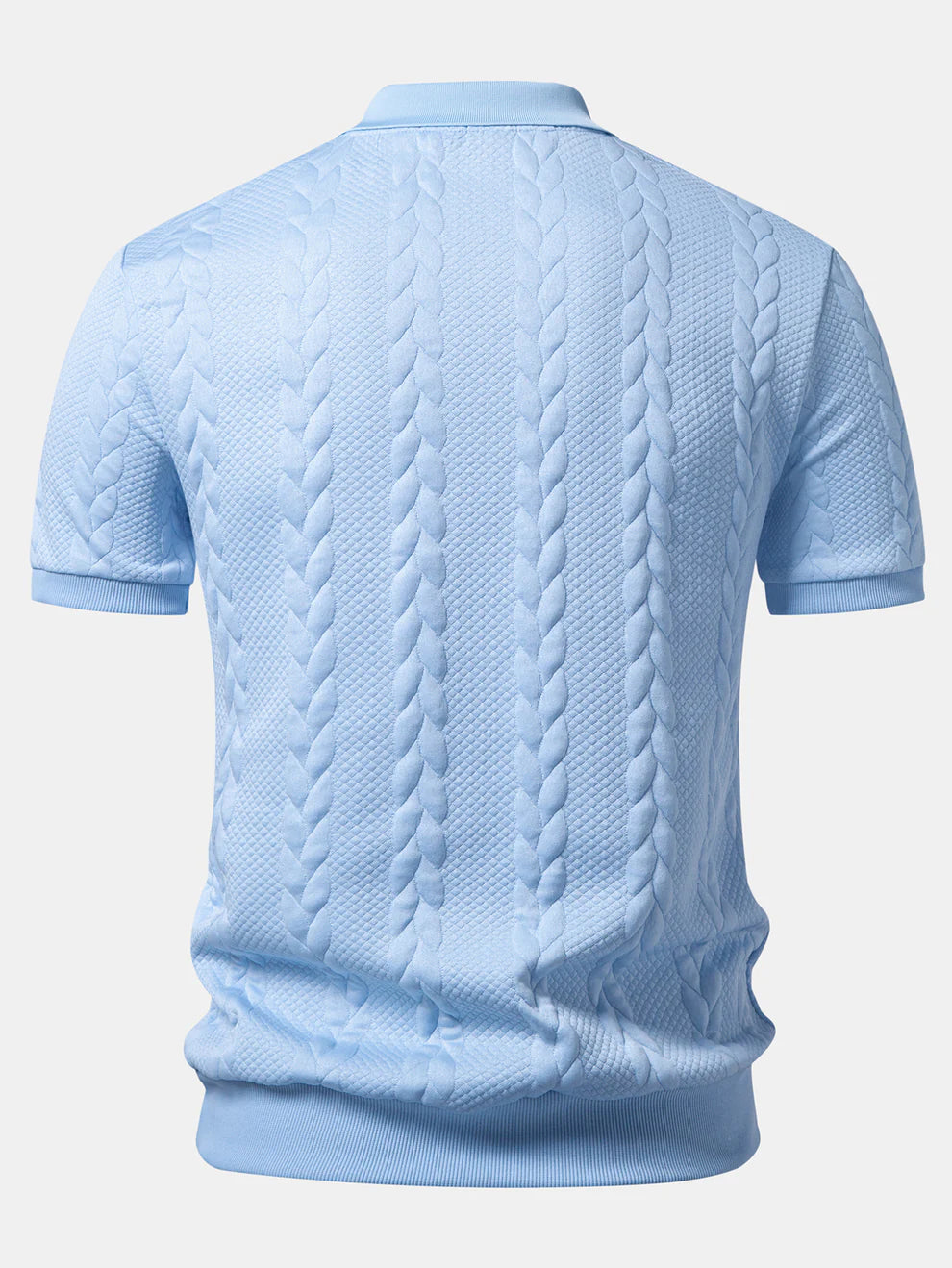 Polo de cuello en V de jacquard retorcido