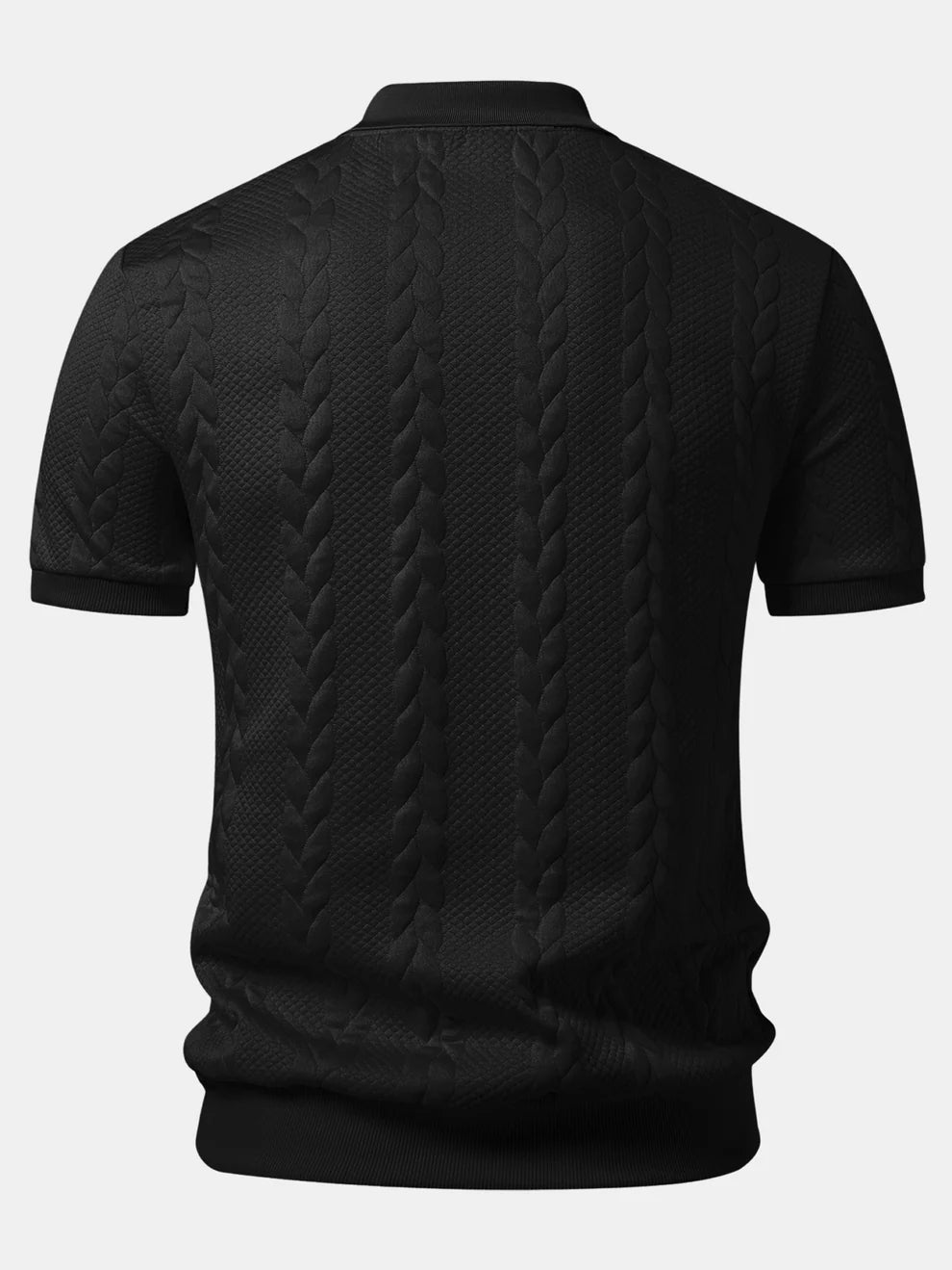 Polo de cuello en V de jacquard retorcido